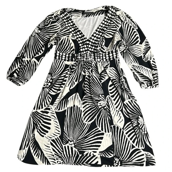 Nine West babydoll dress,women size 10.Peasant sleeve,polka dots,floral,boho,EC - Picture 1 of 16